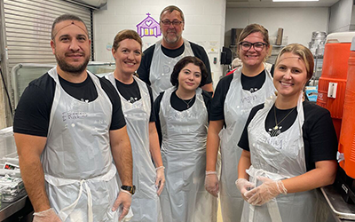 Staff from Core Bank in Omaha volunteered and served lunch at the Open Door Mission.