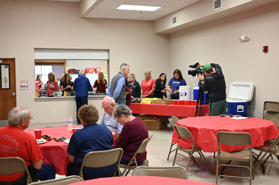 Staff from First State Bank Nebraska hosted an appreciation fundraiser dinner for firefighters who helped battle recent wildfires in Lancaster County.