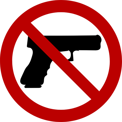 Concealed Handgun Prohibited Window Cling