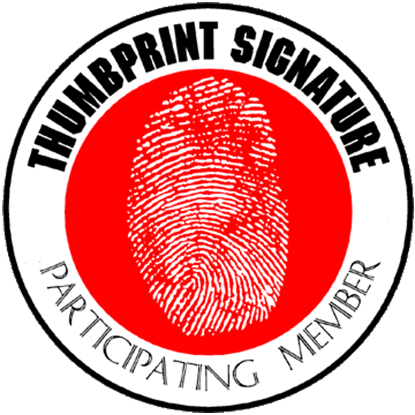Thumbprint Signature Program Participating Member Window Decal