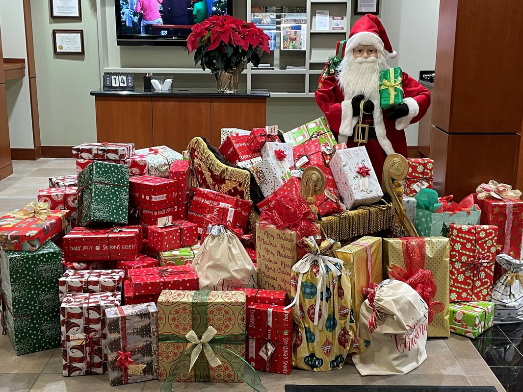 United Republic Bank in Elkhorn collected gifts for area senior citizens through the Stuff the Sleigh program.